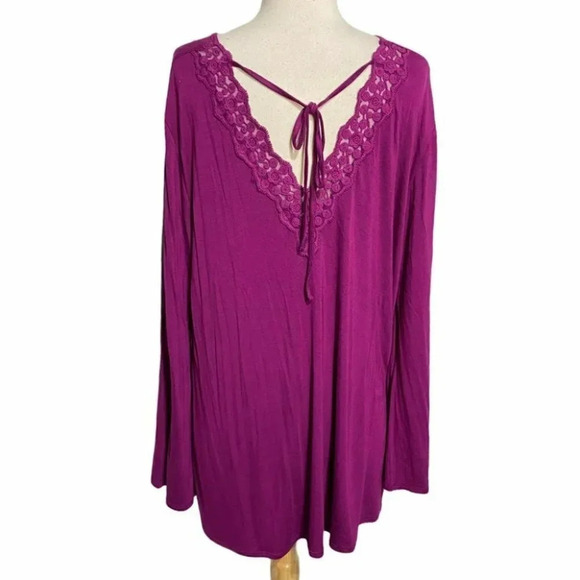 Faded Glory XL dark pink flows boho tunic top - Picture 3 of 6